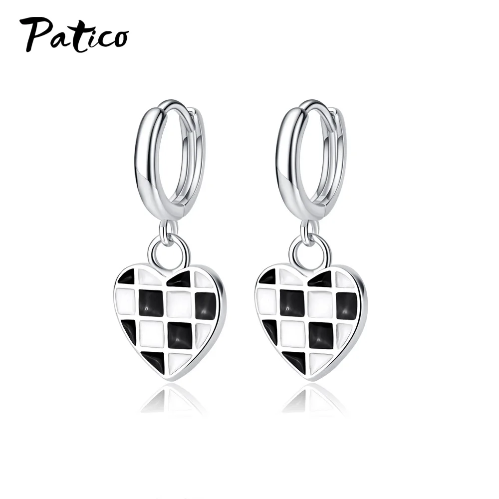 925 فضة خمر القلب بيان أقراط للنساء الفتيات الزفاف الرقص حفلة الأزياء والمجوهرات الاتجاه بالجملة