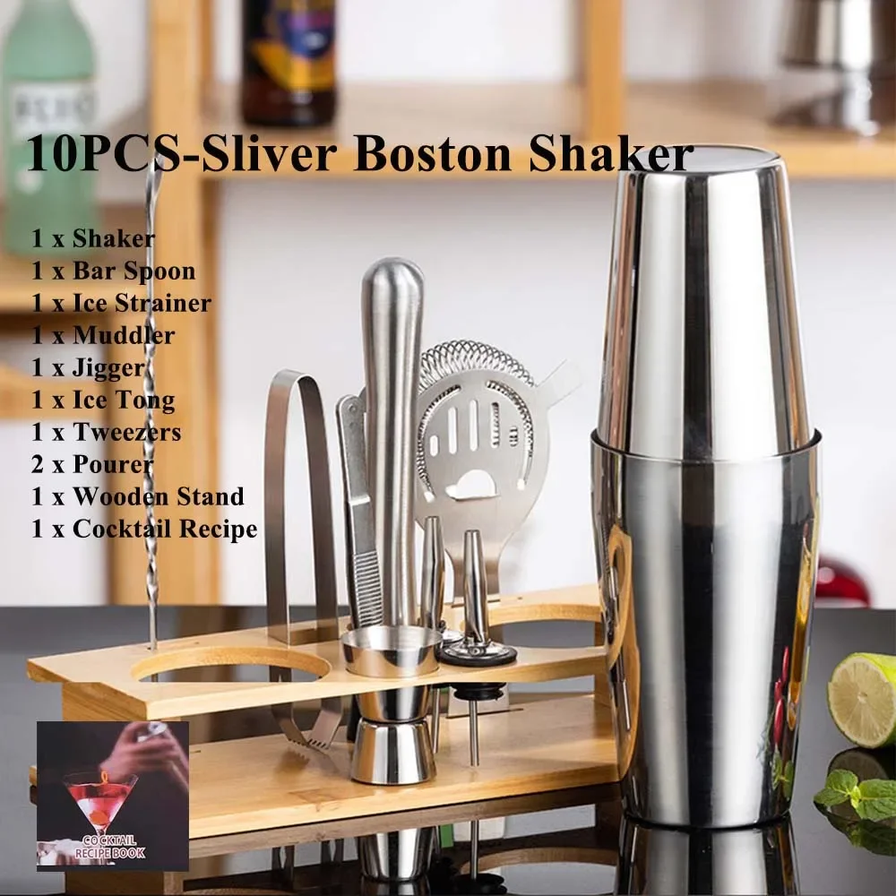 1-23pcs Cocktail Shaker Set for Drinks Boston Shaker Cocktail Accessories Kit Drink Mixer Stirrers Complete Barman Bartender Kit