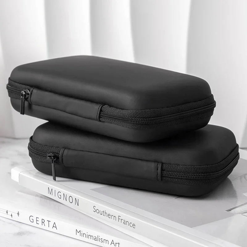Artificial Leather Earphone Charger Case Data Cable U Disk Organizer Portable Mini 3C Hard Shell Digital Gadgets Storage Bag