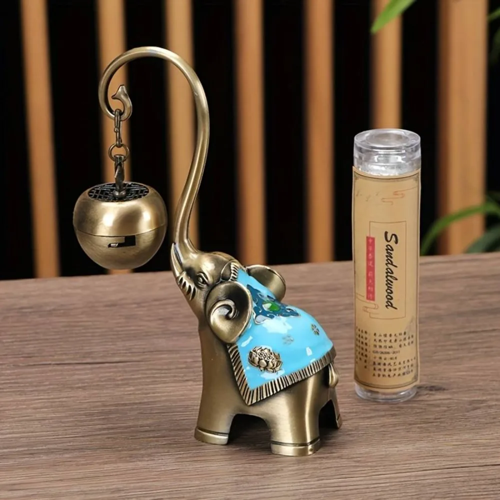 Support d'encens en forme d'éléphant, brûleur d'encens en cône et en spirale, attrape-cendres, ornement d'aromathérapie, décoration intérieure et extérieure