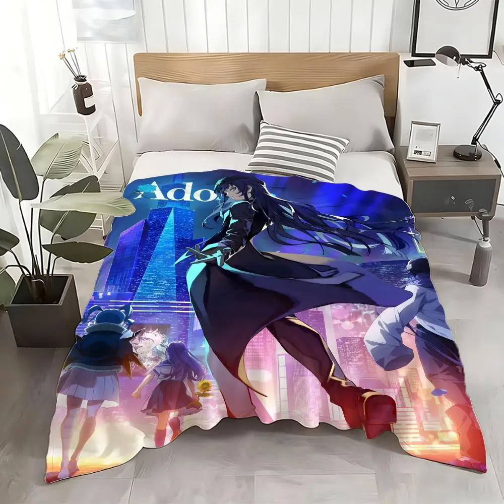 

Плед из фланели с изображением мультяшной певицы A-ADO, милый, мягкий, легкий, приятный для кожи, для дивана, кровати, офиса и путешествий