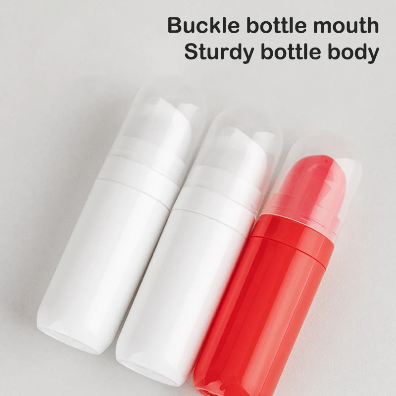 10ml Refillable Lotion Bottles White Red Airless Pump Vacuum Toiletries Container Empty Plastic Cosmetic Bottle