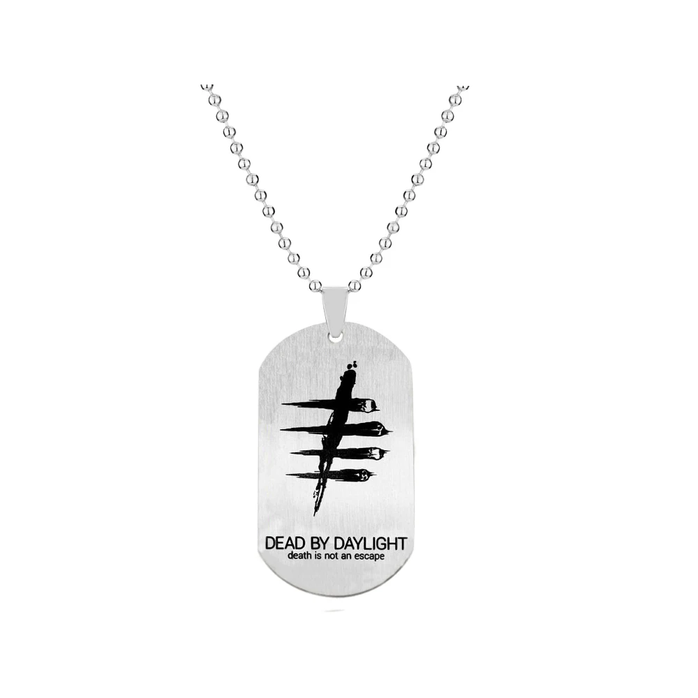 Deads by Daylights Classic Symbol Stainless Steel Titanium Army Badge Pendant Chains Necklace for Boys Friends Gift Goth Choker