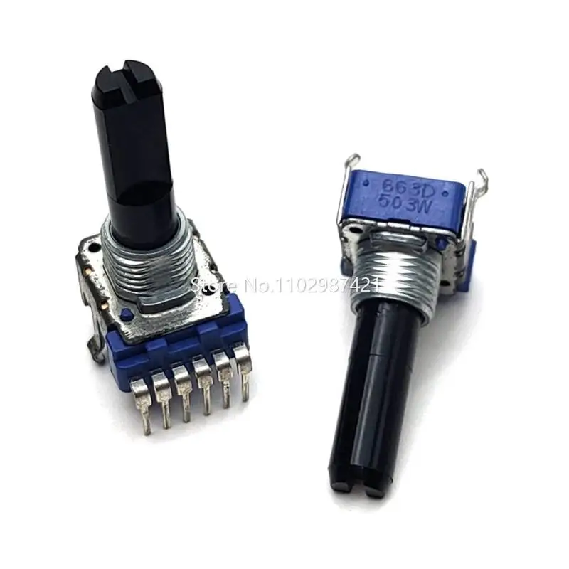 1 Piece Double 503W 50K With Midpoint Audio Power Amplifier Mixer Effect Potentiometer 6Pin Shaft Length 23MM