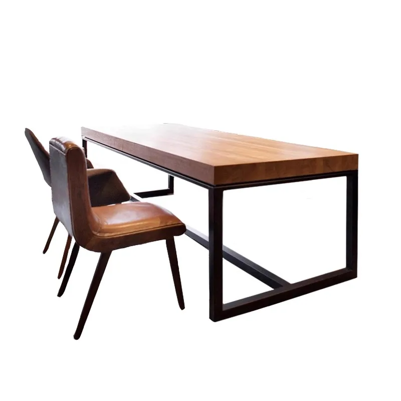 

Loft Simple Wrought Iron Solid Wood Staff Desk Conference Table Long Table Custom Simple Modern Computer Desk Workbench