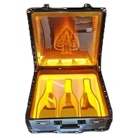 OEM Customized plastic Ace of Spade LED Champagne Wine VIP Cup glass bottle storage lockbox Premium Collection Suitcase