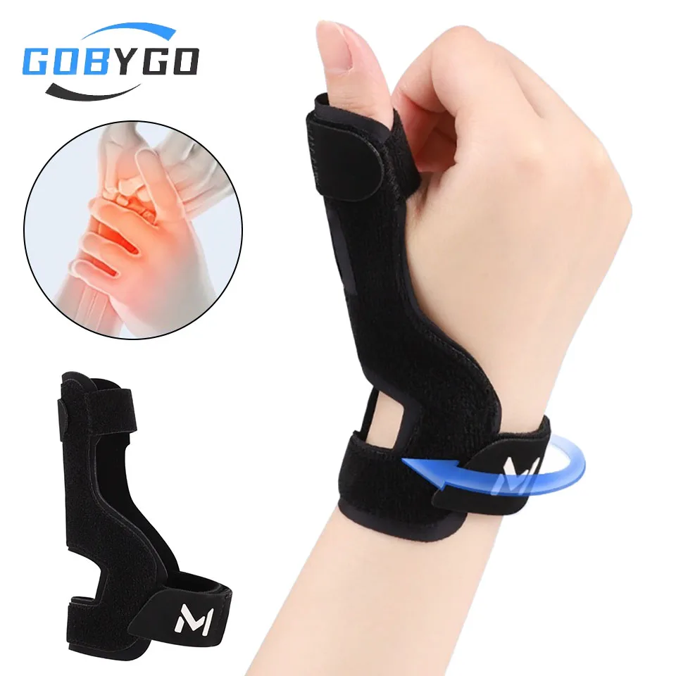 GOBYGO 1Pcs Tendon Sheath Wrist Guard Foldable Aluminum Plate Thin And Light Breathable Double Binding Straps Fixed Thumb Unisex