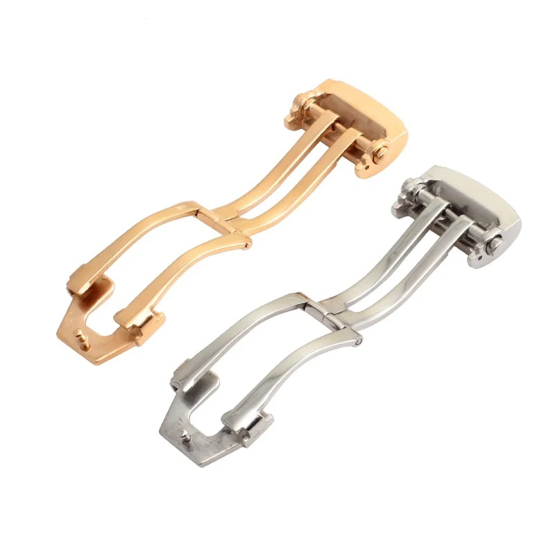 18 مللي متر مشبك قابل للطي لموريس لاكروا حزام ساعة اليد الحرفية الفولاذ المقاوم للصدأ مشبك حزام الساعات المشبك الفضة الذهب الوردي الذهب #3