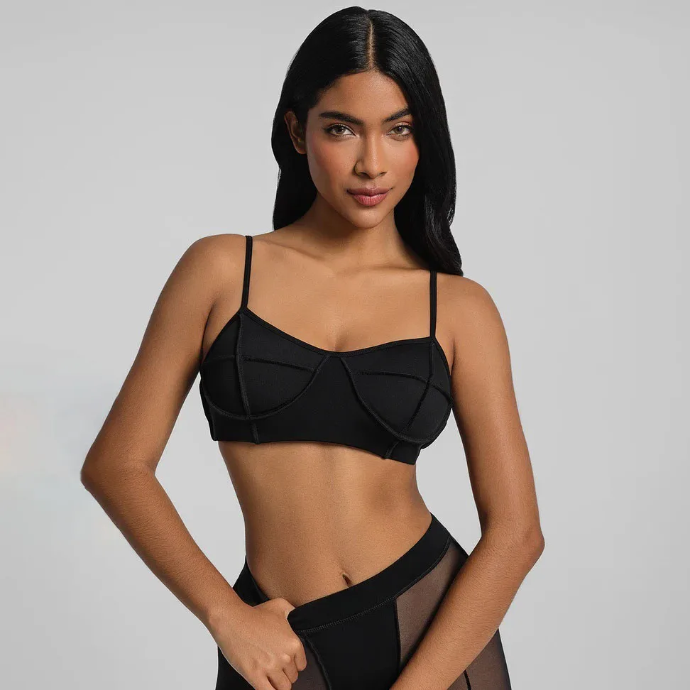 

BetterMe Pad Women Nude Straps Yoga Bra Squat Proof Sports Workout Gym Exercise Fitness Tops Active Wear Athletic Clothes XP81