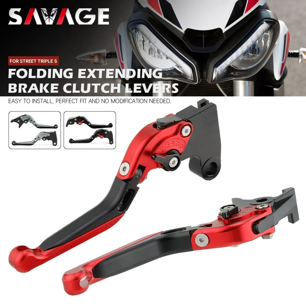 Folding Brake Clutch Levers For Street Triple S 660 2020-2022 Trident 660 2021 Motorcycle Adjustable Extendable CNC Handles