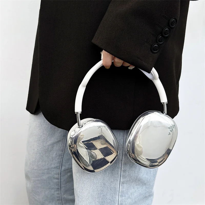 Electroplating Simple Solid Color Versatile Girl Heart Suitable For Airpods Max Ear Worn Iphone Protective Case