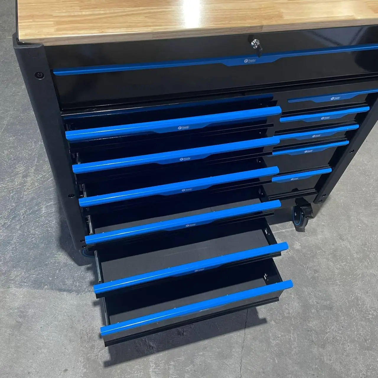 12 Drawer Aluminum Alloy Top Removable Lockable Wheeled Tool Box Cart for Workshop Storage