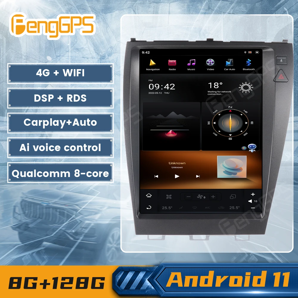 

4+64G Android 9.0 Vertical Screen GPS Navigation for Lexus ES ES240 ES350 2006-2012 Car Stereo Audio Player 1920*1080 6Core Unit