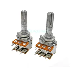 1pc ALPS RK163 50K 100K Audio Amplifier Amp Volume Dual-unit Rotary HIFI Potentiometer 50KAx2 100KAx2 6Pins 25MM Plum Shaft