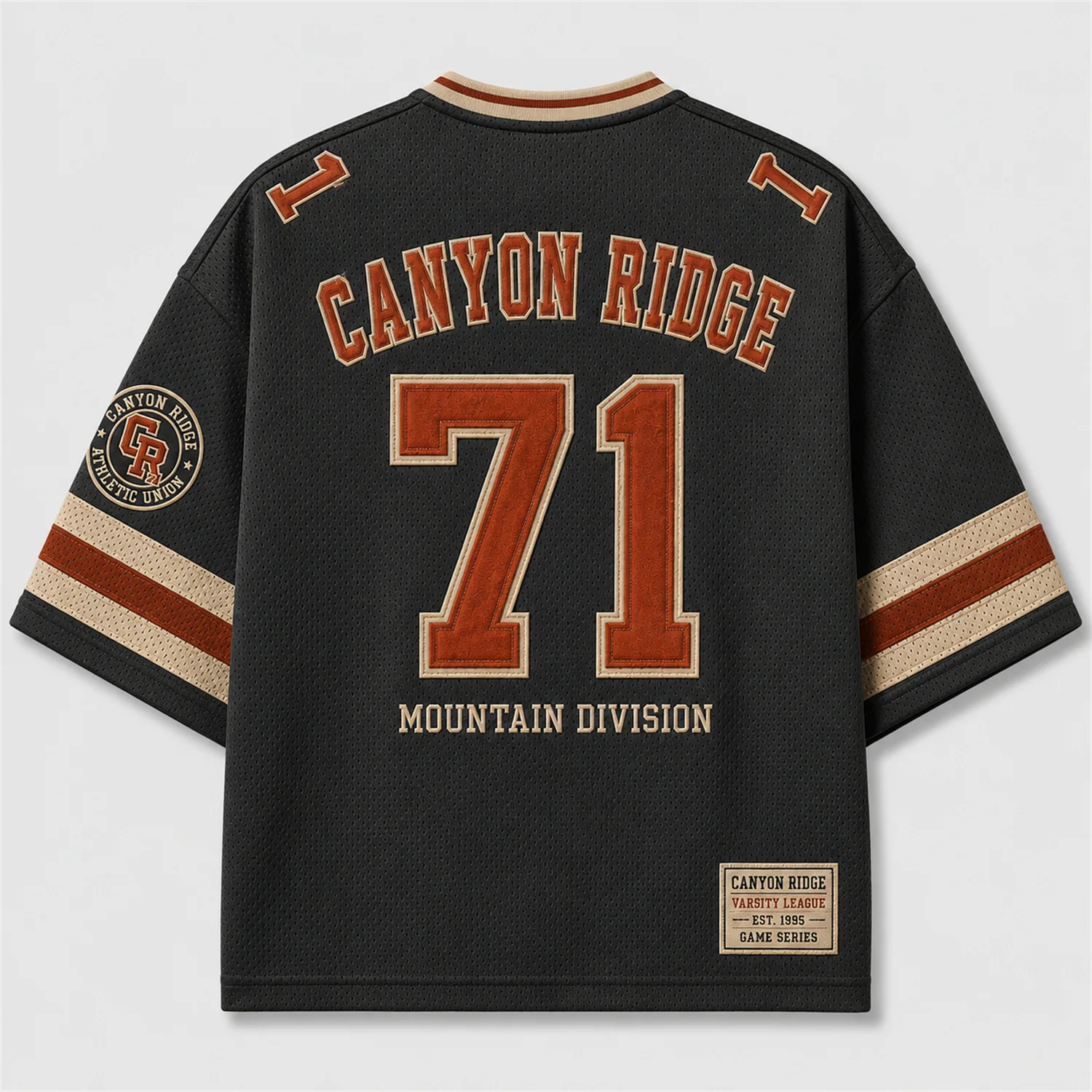 Men Women 2026 Retro Canyon Ridge No.71 Mesh Short Sleeve Jersey, Oversized Loose Trendy Hip‑Hop Everyday Casual Sports Clothes