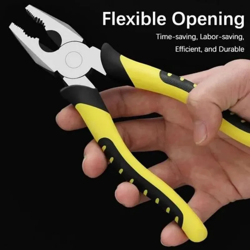 3pcs 6In Long Nose/Needle Nose/ Industrial Grade Pliers Suitable For Indoor And Outdoor Repair Work, Steel Cutting, Wire Cutting