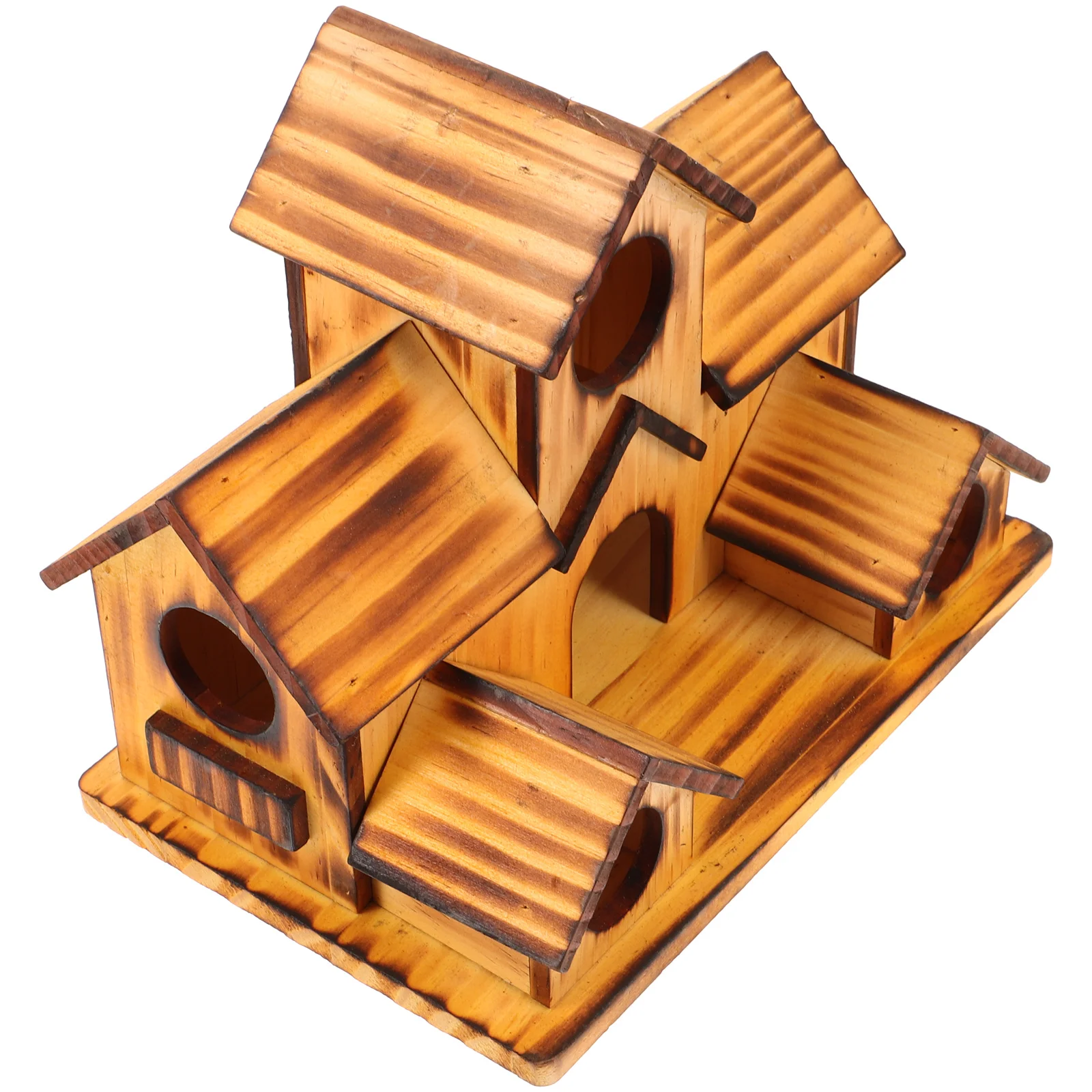 

Wooden Bird House Premium Wood Multi Rooms Safe for Birds Garden Feeder Outdoor Nest Small Birds Hummingbirds Parrots Larks