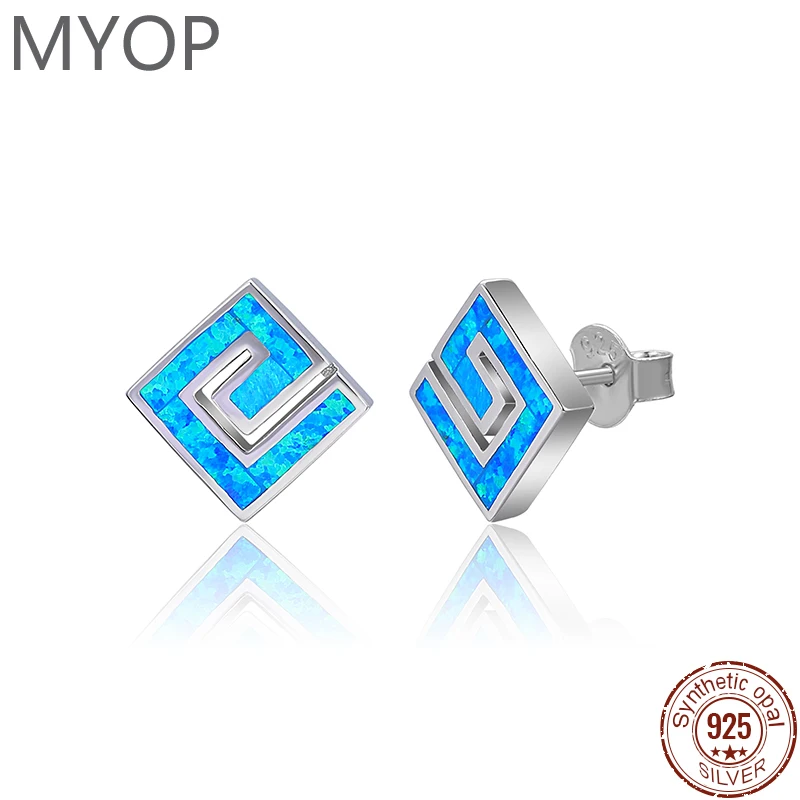 MYOP 2024 Jewelry 925 Sterling Silver Vintage Casual Texture Flavor Opal Earrings For Women Custom Wholesale Gifts