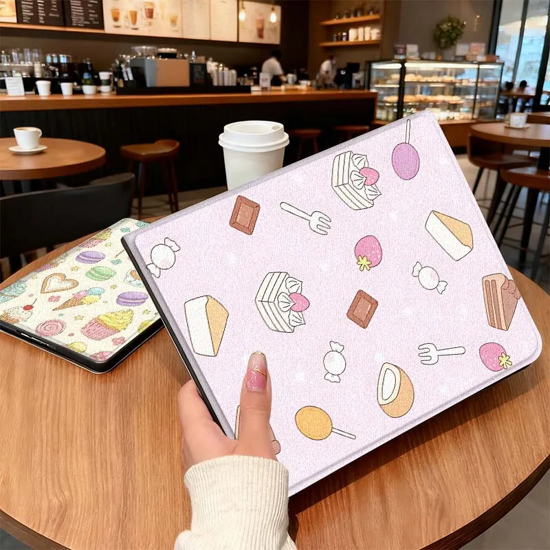 حافظة بنمط الحلوى اللذيذة لجهاز iPad Air Mini Pro 7 6 5 9.7 11 10.5 12.9 تابلت للنوم/الاستيقاظ التلقائي