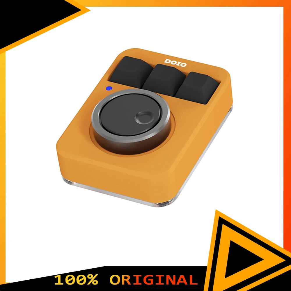

DOIO KB03-01 Mechanical Keyboard Aluminum Alloy Double Knob RGB Custom Volume QMK VIA Mini Keyboard Keypad Gift