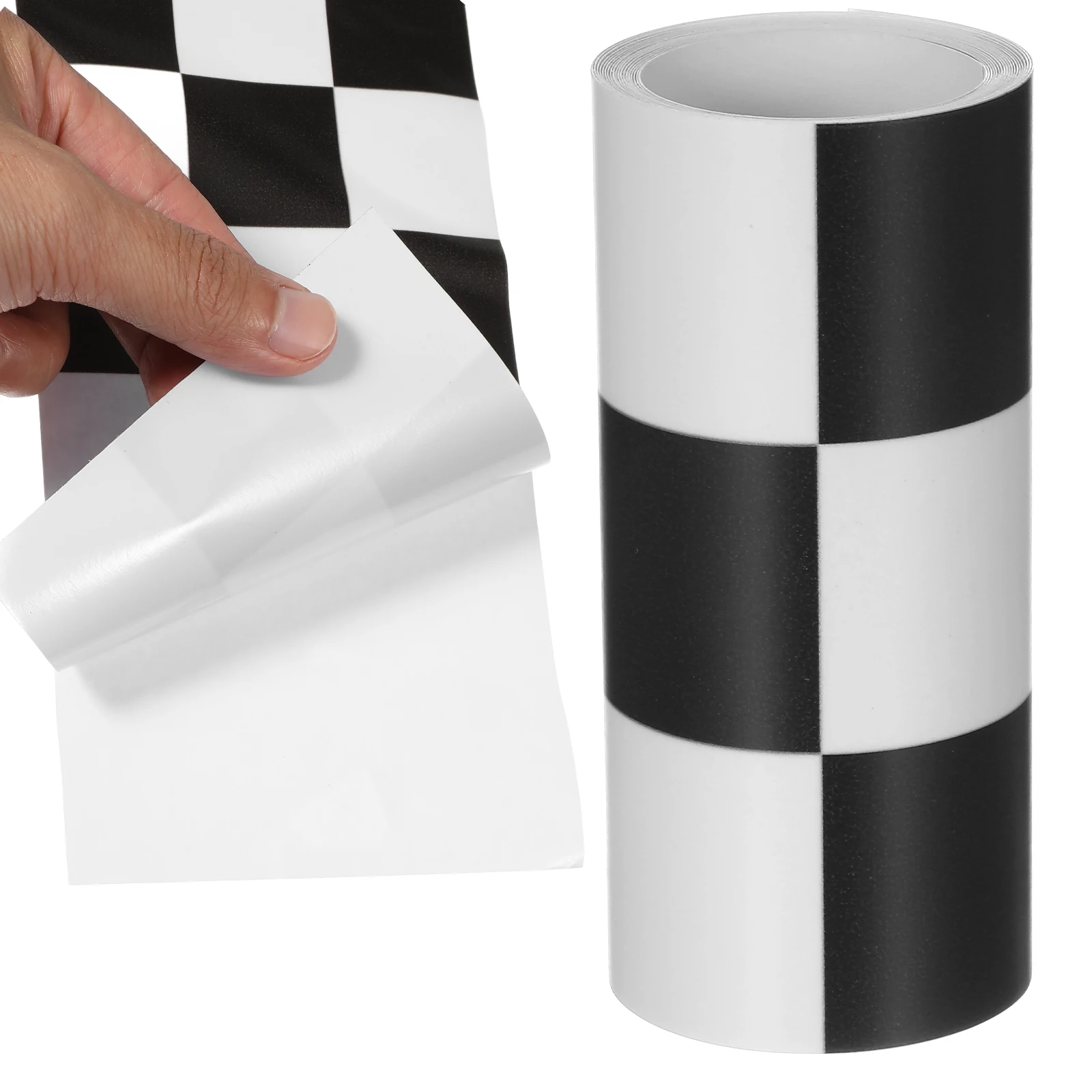 

1 Roll Black & White Checkered Wall Sticker - Bulletin Board Border & Bathroom Skirting Line Decal, Decorative Trim Accessory