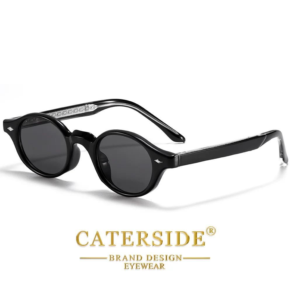 CATERSIDE Modische ovale Damen-Sonnenbrille, Vintage-Stil, kleiner Rahmen, luxuriöse Bügelenden, Sonnenbrille für Herren, Party- und Outdoor-Brille, UV400 – Detail 15