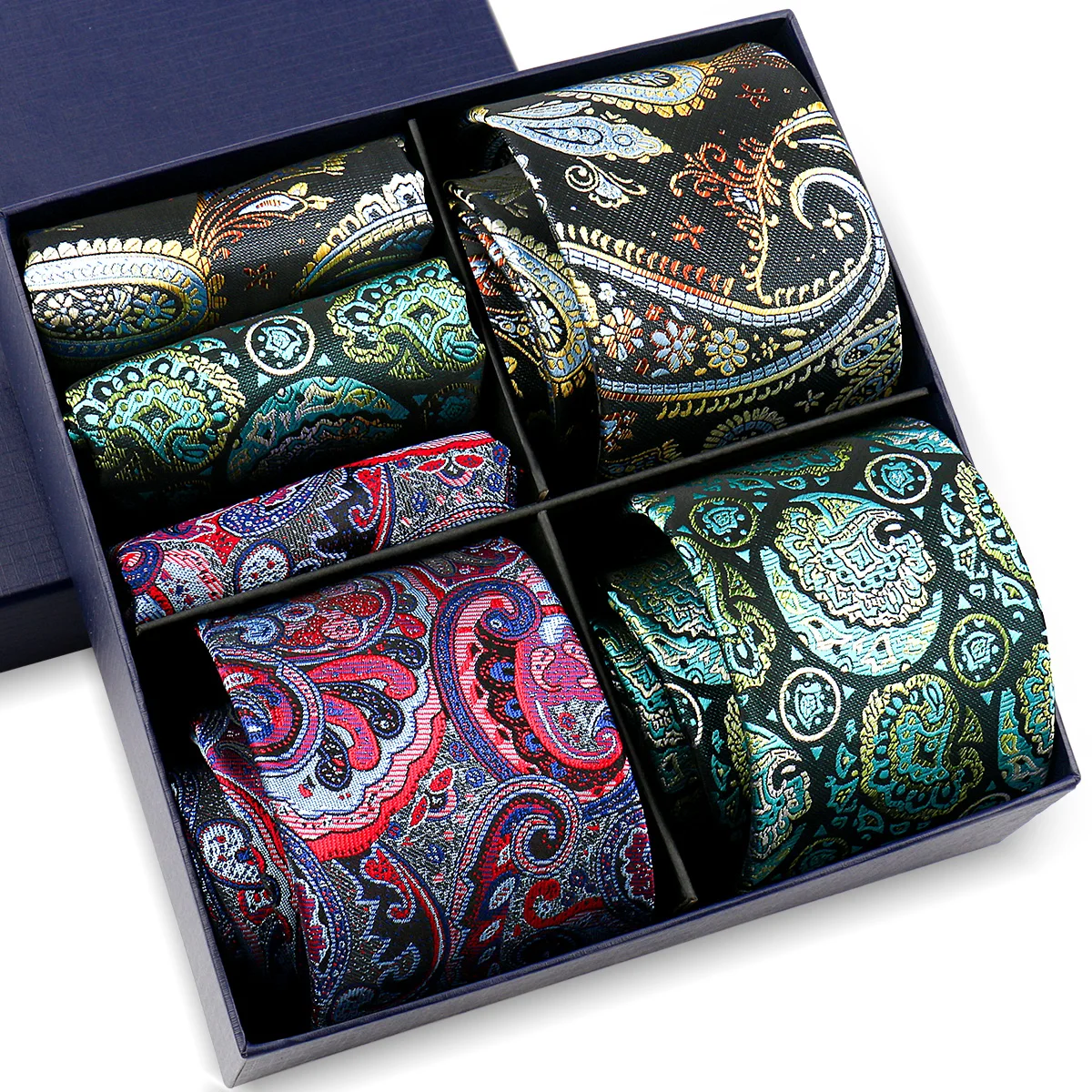 

Tie Pocket Square Set For Man Green Blue Burgundy Hanky Necktie Box Set Wedding Business Men Gift Box High Quality Suit Gravatas