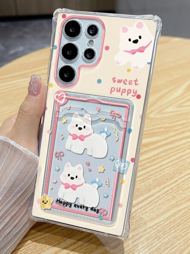 Coque de téléphone avec porte-cartes, étui Transparent souple antichoc avec fente pour carte, pour Samsung Galaxy S25 Ultra S24 S23 FE S22 Plus A05 A05s