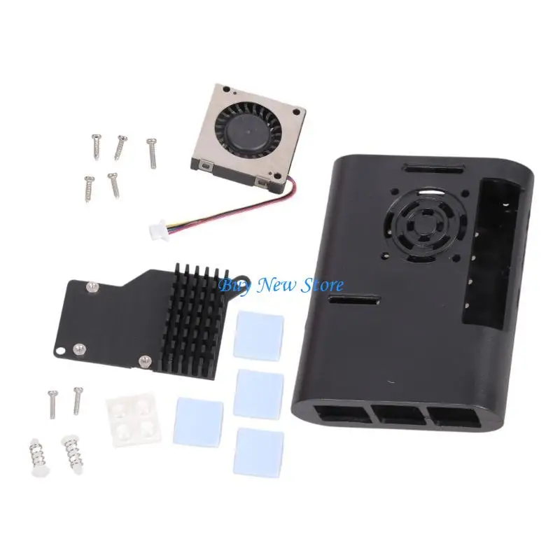 

20CE Protector Enclosure Box For RPI 5 Housing Case Plastic Shell with Cooling Fan