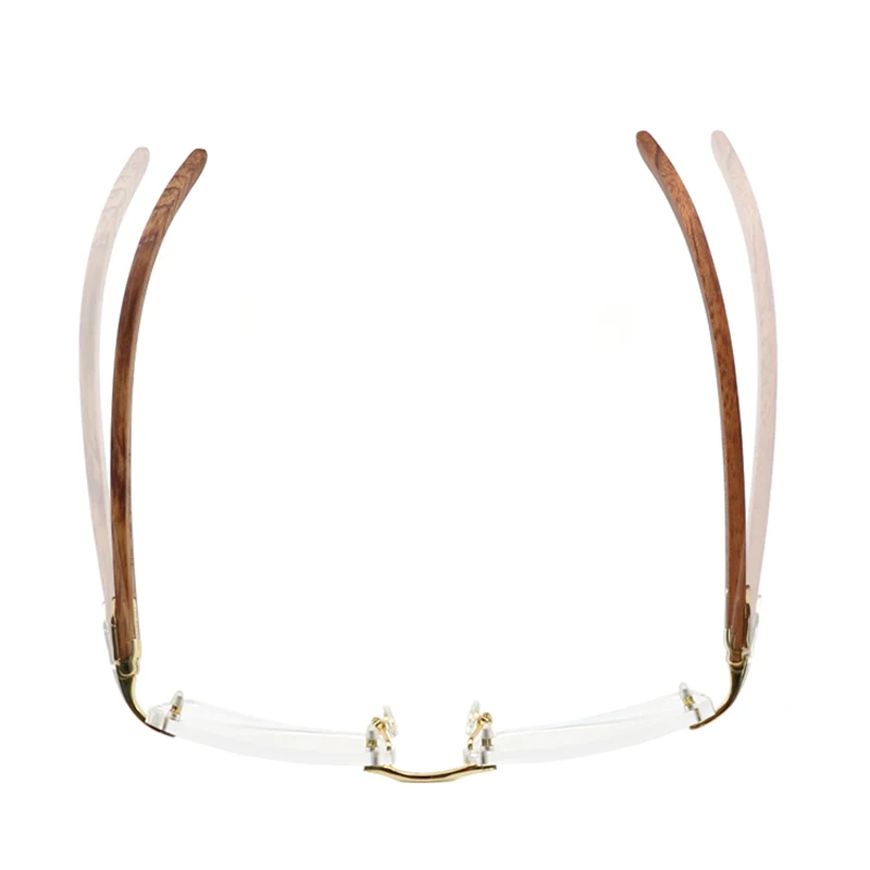 الفاخرة بدون شفة النظارات النساء الرجال فرملس خمر اليدوية إطار خشبي قصر النظر البصرية نظارات القراءة النظارات #4