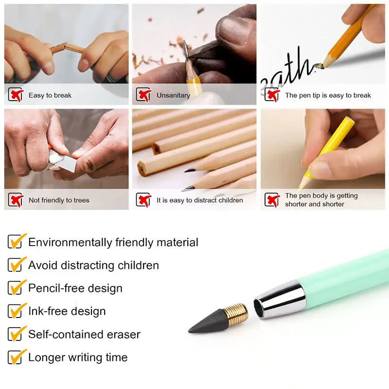 Unlimited Pencil Students Special Endless Pen Pencil Constant Core No Need To Sharp Ink-free Pencil School Supplies