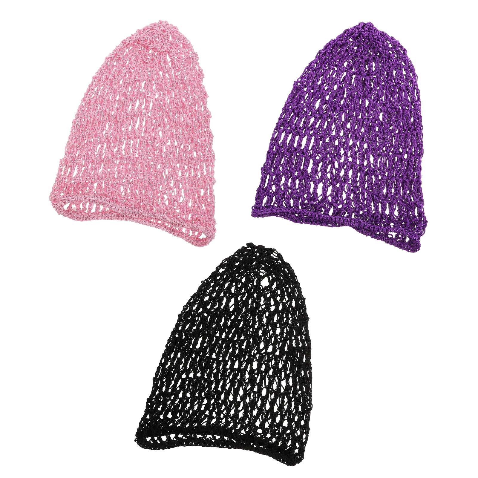 

3 Pcs Hair Care Net Hat Crochet Hairnets Polyester Long Mesh Cover Women Braids Curly Hair Practical Gift Summer Comfortable
