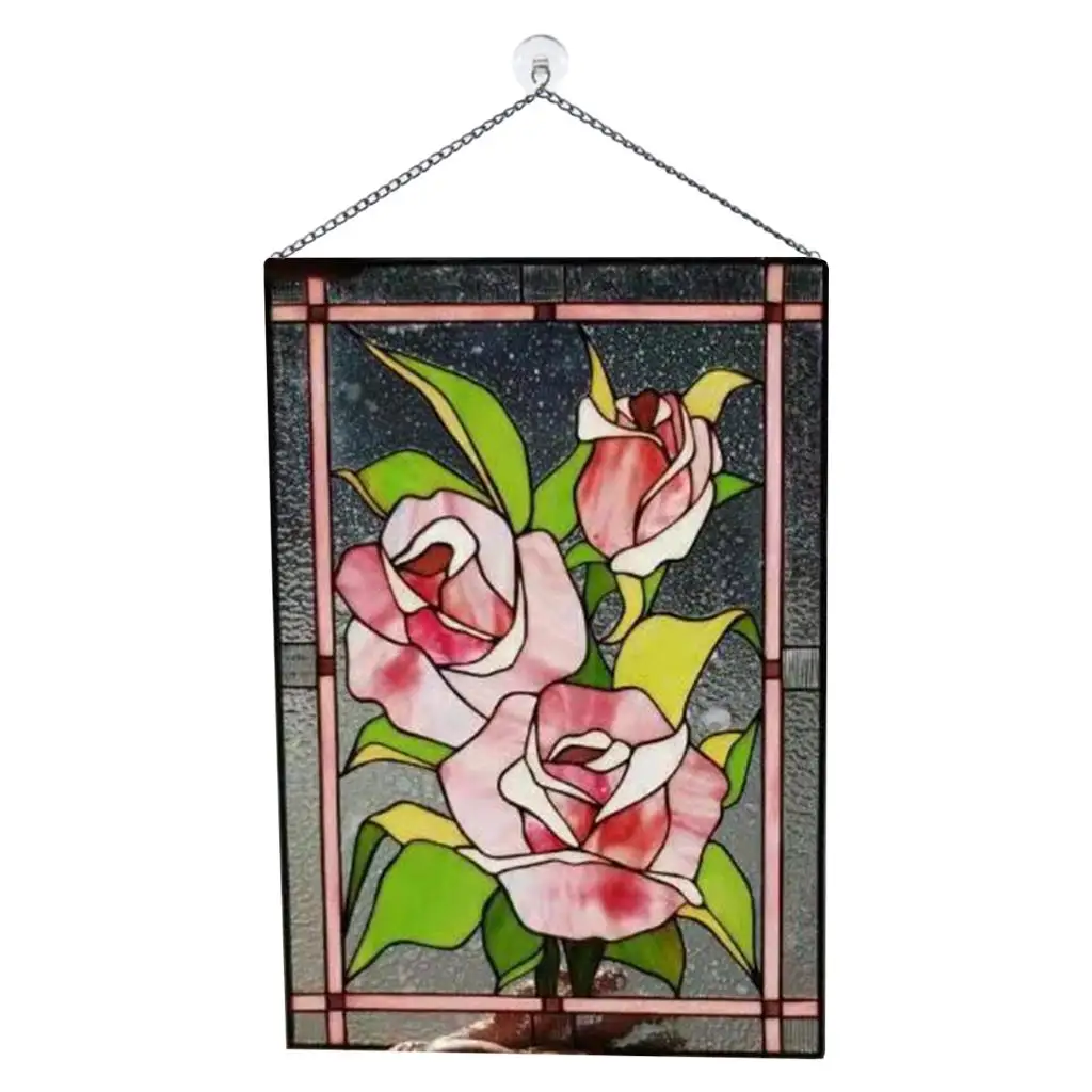 Acrylic Stained Rectangle Window Panel Suncatcher Home Decor 8