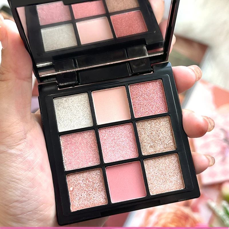 9 Palace Grid Eyeshadow Palette – Pearlescent, Matte, Fine Shimmer, Glitter, Earth Tones, Long-Lasting, High-Performance makeup