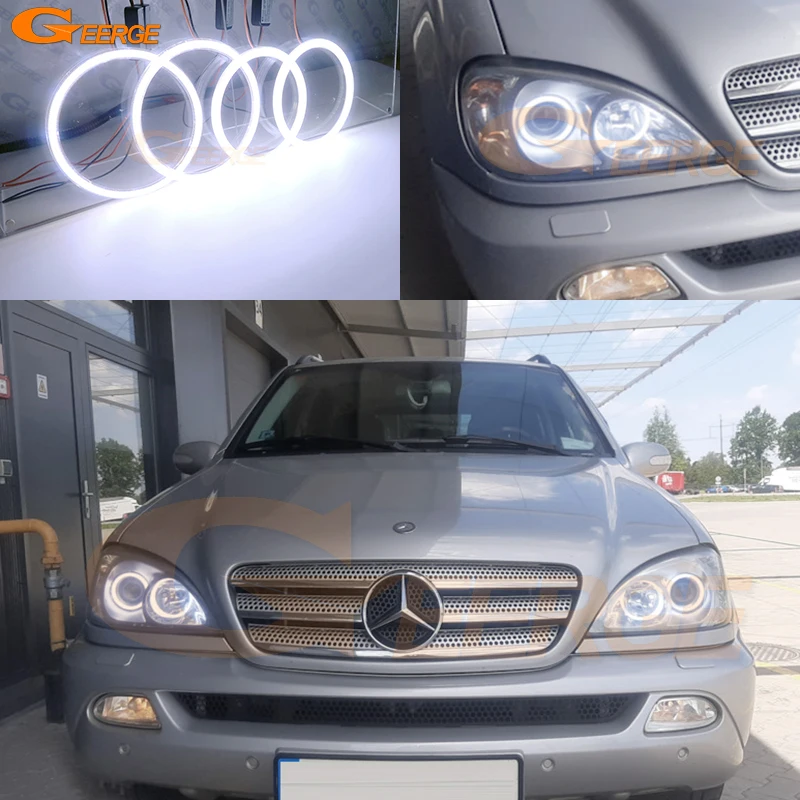 

For Mercedes Benz M Class W163 ML 320 350 430 500 ML55 AMG Excellent Ultra Bright COB Led Angel Eyes Kit Halo Rings Day Light