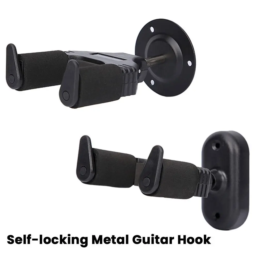 

Universal Metal Guitar Hanger Hook Wall Mount Self-locking Auto Lock Ukulele Hanger Non-slip Guitar Display Rack Ukulele/Violin