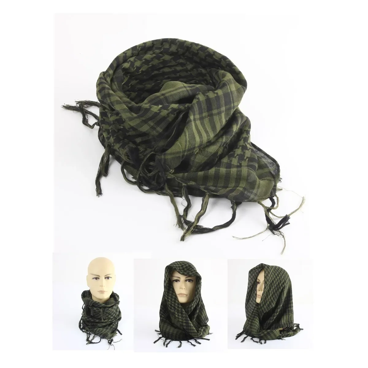 1M x 1M Outdoor Hiking Scarves Military Arab Tactical Desert Scarf With Tassel For Men Women Hunting Head Scarf