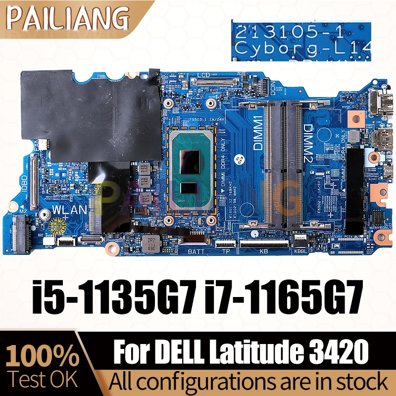 

For DELL Latitude 3420 Notebook Mainboard 213105-1 SRK05 i5-1135G7 SRK02 i7-1165G7 014WMV 03RT7P Laptop Motherboard Full Tested