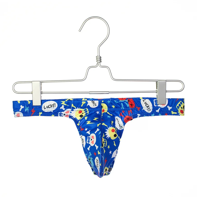 4PCS Men Underwear G Strings Thong Skull Print Underwear T-Back Sexy Sissy Tanga Hombre Jockstrap Breathable Thin Men Underpants