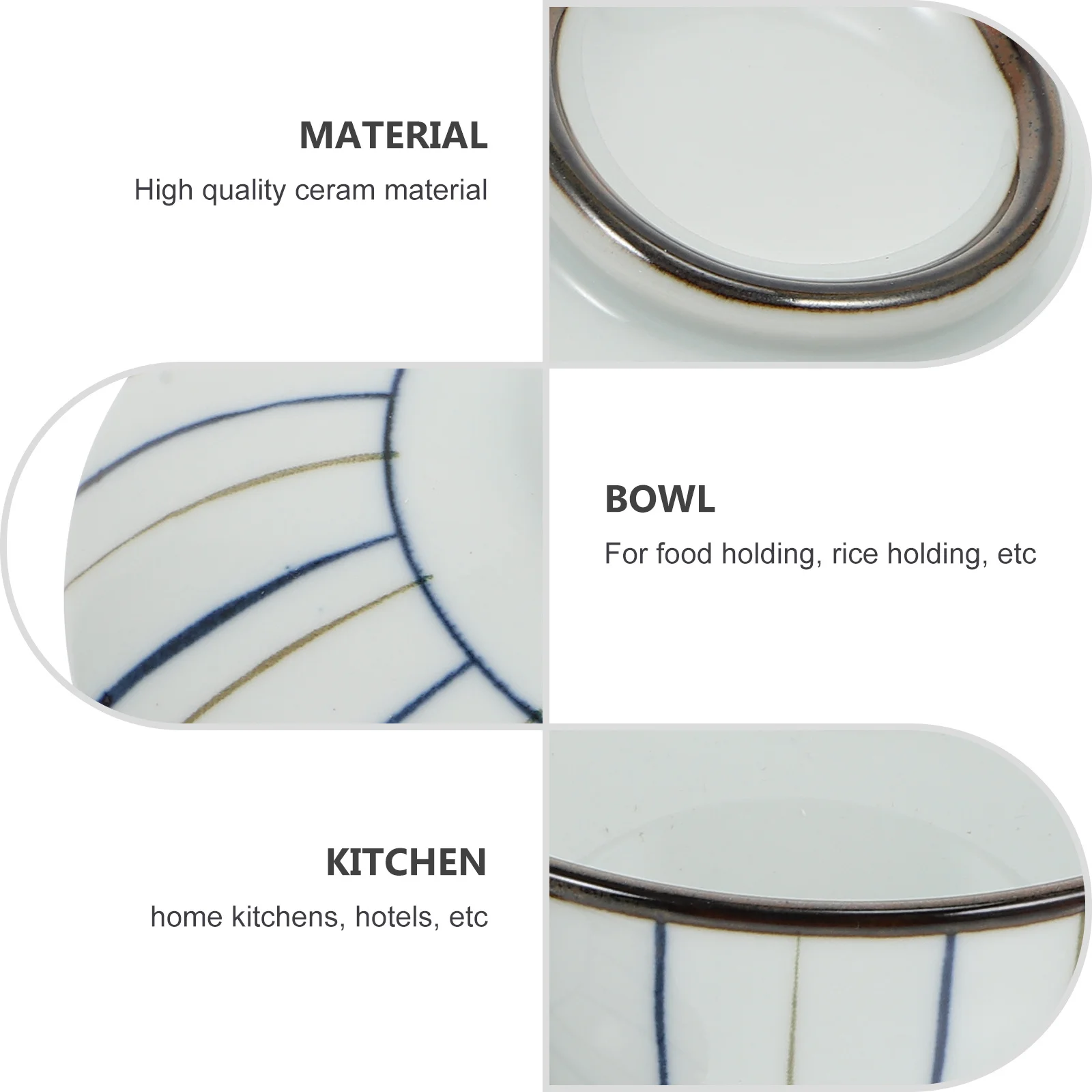 Cuenco de cerámica de artesanía fina, plato de sopa de fideos de arroz, contenedor de comida de cocina portátil para el hogar, Hotel, comedor al aire libre, 1 Uds.