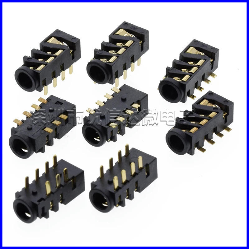 10Pcs Pj-393 Gold-Plated 383 Eight-Foot 7 Foot ,Section4 Smd 7Pin 3.5Mm Headphone Jack Audio Jack