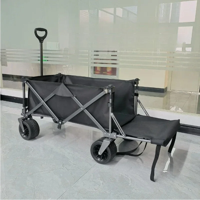 عربة محمولة للاستخدام الخارجي، عربة قابلة للطي شديدة التحمل، تصميم محمل سلس، عربة نزهة، تخزين مريح قابل للطي