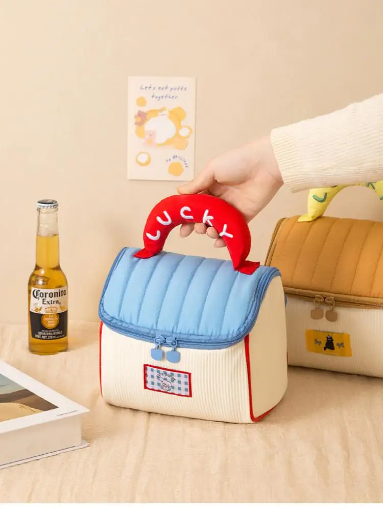 Homefish Cute Cottage Style Travel Cosmetic Bag Large Capacity Portable Handheld Women Girls Skincare Wash Storage JJ3663