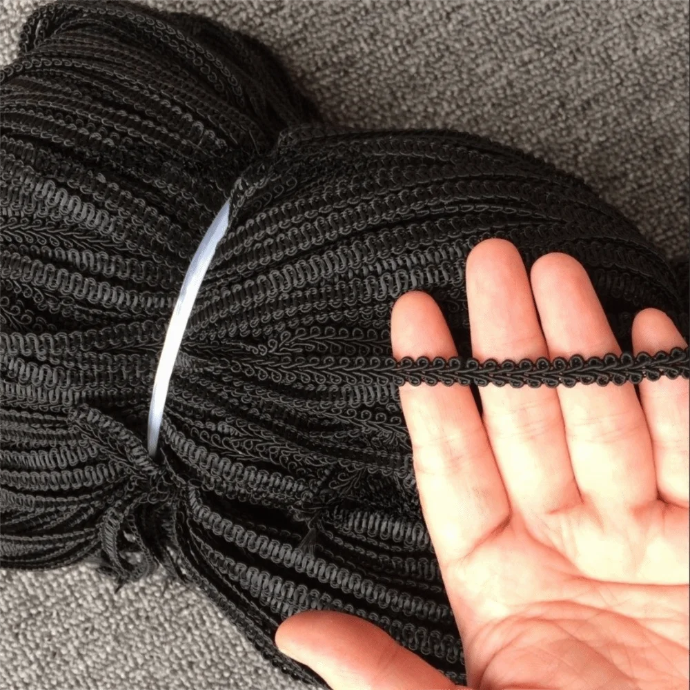 42M Length 8mm Width Herringbone Lace Trim Centipede Design Gold Silver Tone Flat Weave Ribbon Herringbone Grain Flat Weave