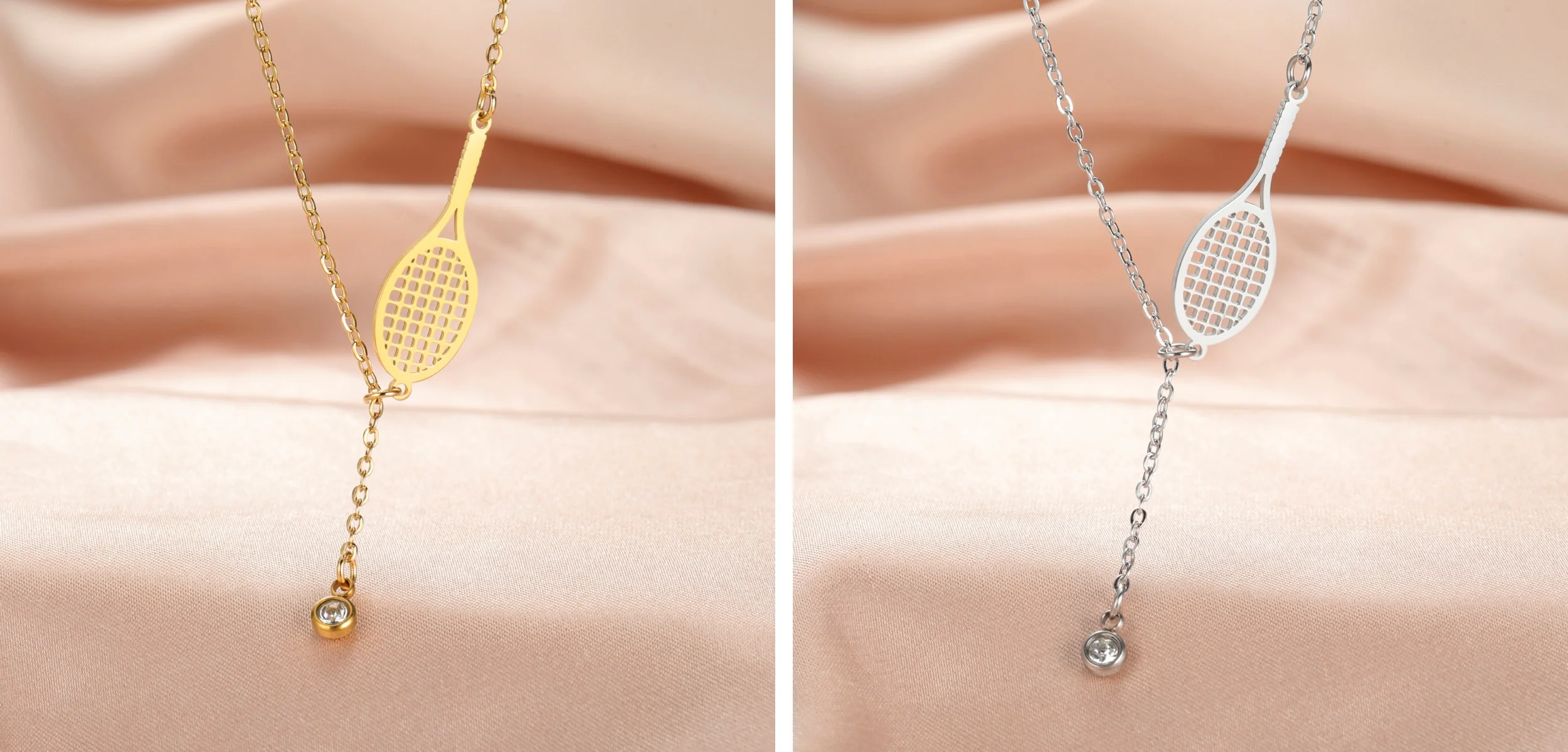 Kkjoy Mode Edelstahl Gold Farbe Kampagnen Zirkonia Tennis Anhänger Halskette für Frauen Schmuck Accessoires Geschenk Großhandel – Detail 8