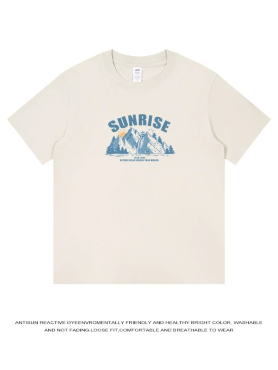 Camiseta con estampado de letras de verano para mujer, camiseta minimalista de algodón de manga corta con cuello redondo, ropa de calle