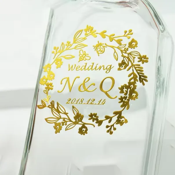 50pcs Customized Logo Label Waterproof Self Adhesive Heat Transfer Metal Nickel 3D Stickers