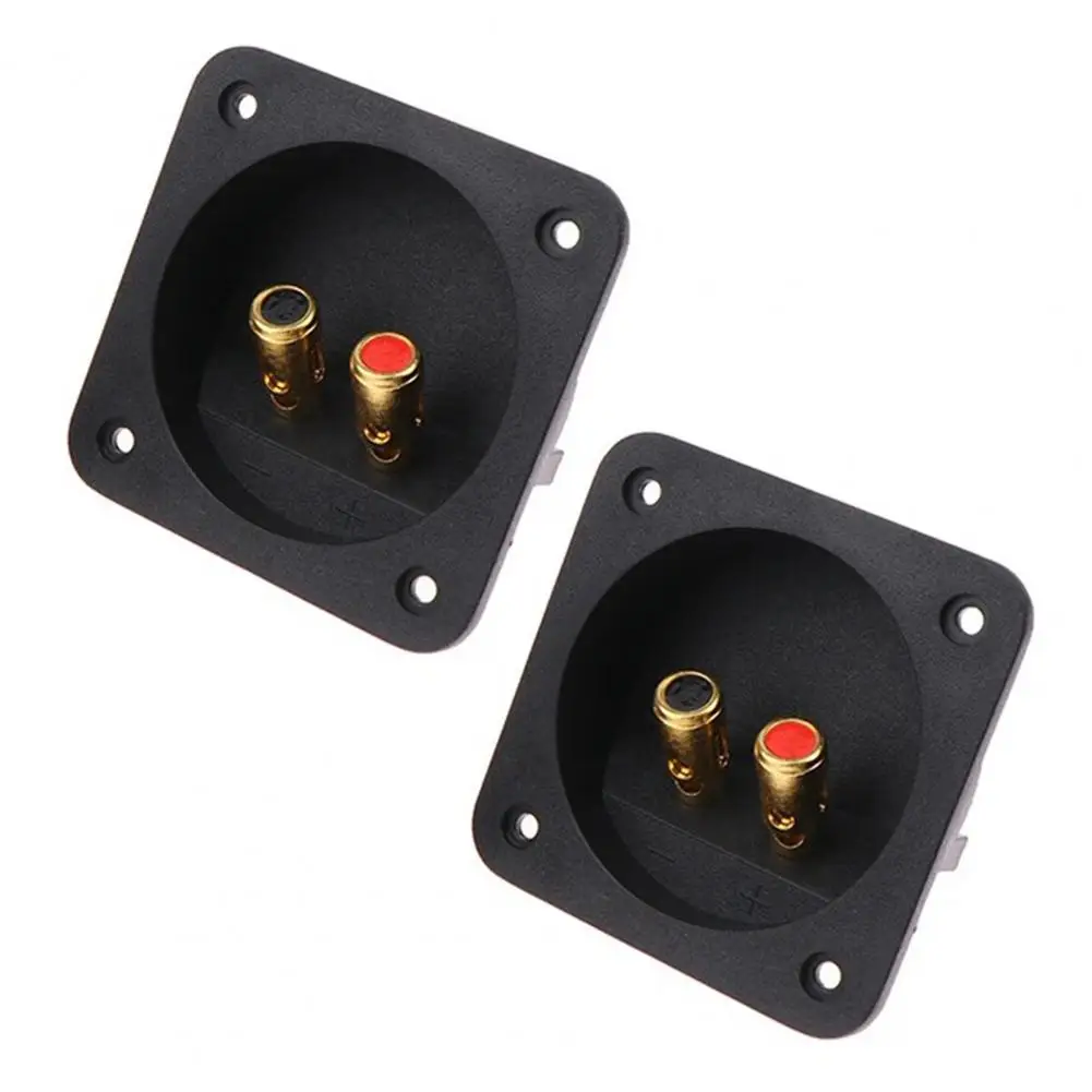 2Pcs Speaker Terminal Cups Gold Plated Binding Posts for Car Audio Subwoofer Push-Type Connection Box Audio Junction Box