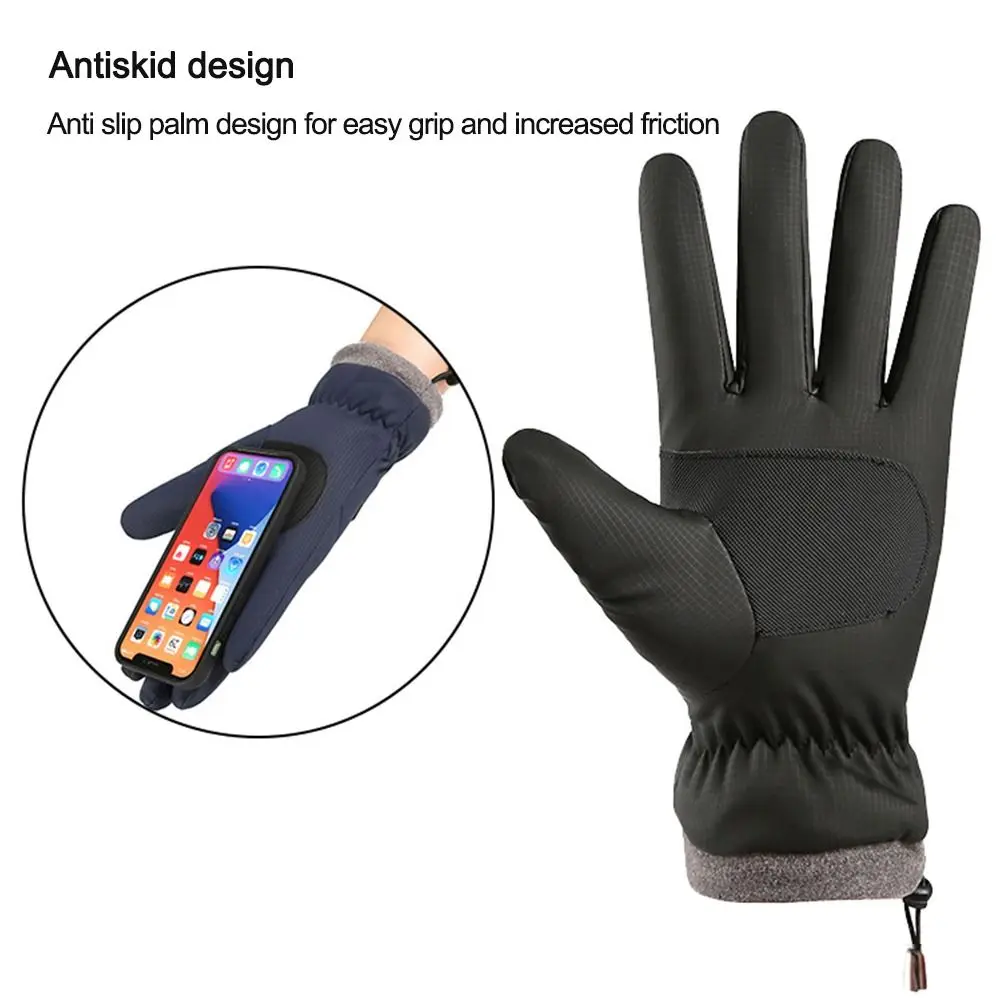 Touch Screen Outdoor Sport Autumn Winter Thick Plush Furry Warm Mitts Men Gloves Full Finger Mittens