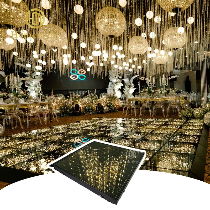 Portable Romance 3D Starry Dance Floor Tempered Glass for Wedding  Mat Light